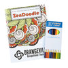 View Image 1 of 4 of Stress Relieving Adult Colouring Book & Pencils - Zen Doodle