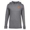 View Image 1 of 3 of Koi Tri-Blend Long Sleeve Hooded Tee - Embroidered