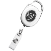 View Image 1 of 3 of Clip-On Retractable Badge Holder with Slide Clip - Opaque
