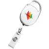 View Image 1 of 3 of Clip-On Retractable Badge Holder with Slide Clip - Opaque - Full Colour