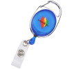 View Image 1 of 3 of Clip-On Retractable Badge Holder with Slide Clip - Translucent - Full Colour