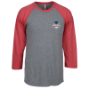 View Image 1 of 3 of Next Level Tri-Blend 3/4 Sleeve Raglan Tee - Embroidered