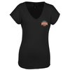 View Image 1 of 3 of Anvil Tri-Blend V-Neck T-Shirt - Ladies' - Embroidered