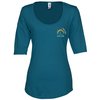 View Image 1 of 3 of Anvil Tri-Blend Scoop Neck 1/2-Sleeve T-Shirt - Ladies' - Embroidered