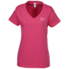 View Image 1 of 2 of Anvil Ringspun Lightweight V-Neck Tee - Ladies - Colours - Screen