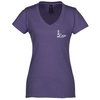 View Image 1 of 3 of M&O Fine Blend V-Neck T-Shirt - Ladies' - Screen