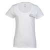 View Image 1 of 3 of Gildan Softstyle Scoop Neck T-Shirt - Ladies' - White - Screen