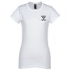 View Image 1 of 3 of M&O Fine Jersey T-Shirt - Ladies' - White - Screen