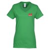 View Image 1 of 2 of Gildan Heavy Cotton V-Neck T-Shirt - Ladies' - Embroidered - Colours