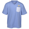 View Image 1 of 3 of Monroe V-Neck Blend Pocket Tee - Youth
