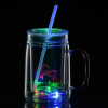 View Image 1 of 11 of Light-Up Mason Jar with Straw - 18 oz.