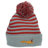 View Image 1 of 1 of Pom Pom Multi-Stripe Beanie with Cuff
