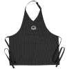 View Image 1 of 1 of V-Neck Bib Apron with Two Pockets - Pinstripe