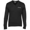 View Image 1 of 3 of Fine Gauge Interlock V-Neck Sweater