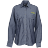 View Image 1 of 3 of Chambray Roll Sleeve Double Pocket Shirt - Ladies'