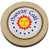 View Image 1 of 2 of Wood Lapel Pin - Round - Full Colour