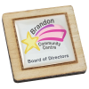 View Image 1 of 2 of Wood Lapel Pin - Square - Full Colour