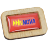 View Image 1 of 2 of Wood Lapel Pin - Rectangle - Full Colour