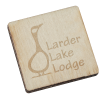 View Image 1 of 2 of Wood Lapel Pin - Square - Laser Engraved