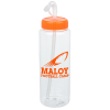 View Image 1 of 3 of Clear Impact Guzzler Sport Bottle with Straw Lid - 32 oz.