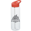 View Image 1 of 3 of Clear Impact Guzzler Sport Bottle with Flip Straw Lid - 32 oz.