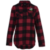 View Image 1 of 3 of Burnside Woven Plaid Flannel Shirt - Ladies'