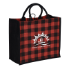 View Image 1 of 1 of Buffalo Plaid Jute Tote