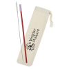 View Image 1 of 2 of Park Avenue Stainless Straw Set in Cotton Pouch - 1 Pack