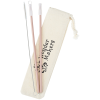 View Image 1 of 2 of Park Avenue Stainless Straw Set in Cotton Pouch - 2 Pack