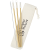 View Image 1 of 2 of Park Avenue Stainless Straw Set in Cotton Pouch - 3 Pack