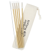 View Image 1 of 2 of Park Avenue Stainless Straw Set in Cotton Pouch - 5 Pack