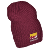View Image 1 of 3 of Chunky Knit Slouch Beanie - Embroidered