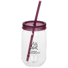 View Image 1 of 1 of Fiesta Mason Jar with Straw - 22 oz. - Closeout Colors