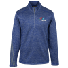 View Image 1 of 3 of adidas 3 Stripe Brushed Heather 1/4-Zip Pullover - Men's