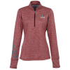 View Image 1 of 3 of adidas 3 Stripe Brushed Heather 1/4-Zip Pullover - Ladies'