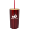 View Image 1 of 3 of Yowie Vacuum Tumbler with Bamboo Lid & Straw - 18 oz.