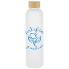 View Image 1 of 4 of Canton Frosted Glass Bottle with Bamboo Lid - 33 oz.