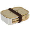 View Image 1 of 2 of Stainless Bento Box with Bamboo Lid and Cutlery