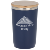 View Image 1 of 3 of Brees Vacuum Tumbler with Bamboo Lid - 14 oz.