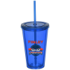 View Image 1 of 2 of Coloured Double Wall Tumbler with Straw - 16 oz. - Full Colour