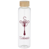 View Image 1 of 2 of Belle Glass Bottle with Bamboo Lid - 20 oz. - Clear