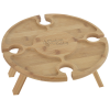 View Image 1 of 5 of Bamboo Portable Wine & Cheese Table