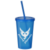 View Image 1 of 4 of Translucent Stadium Cup with Lid & Straw - 20 oz.