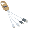 View Image 1 of 4 of Ellipse Bamboo Accent Duo Charging Cable