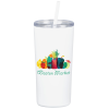 View Image 1 of 4 of Refresh Baylos Vacuum Tumbler with Straw - 20 oz. - Full Colour