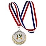 Antique Finish Medal with Red, White & Blue Ribbon