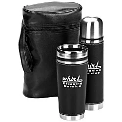 Leatherette Tumbler/Vacuum Bottle Set - Screen