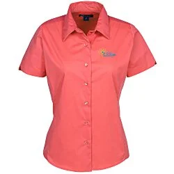 Easy Care Stretch Poplin Short Sleeve Blouse - Ladies'