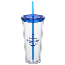 Double Wall Tumbler with Straw - 24 oz.