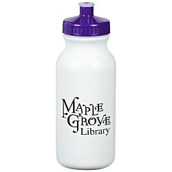 Value Sport Bottle with Push Pull Lid - 20 oz. - White